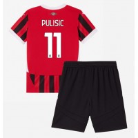 Maglia Calcio AC Milan Christian Pulisic #11 Prima Divisa Bambino 2024-25 Manica Corta (+ pantaloncini)